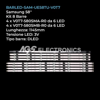 Диодни ленти комплект 8 бр/pcs V0T7-580SMA V0T7-580SMB set-8 LED1592-1593