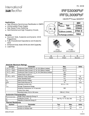 Транзистор IRFS3006 D2-PACK TO-263