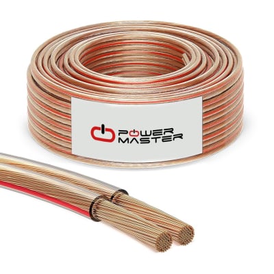 Прозрачен кабел за високоговорители 2x0.75mm 1m  меден CU