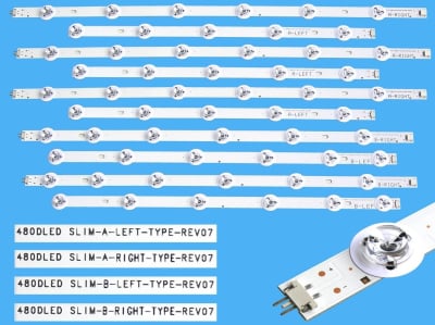 Диодни ленти комплект 12 бр/pcs STRIPS  480DLED_SLIM A B C D с лепенки за прикрепване
