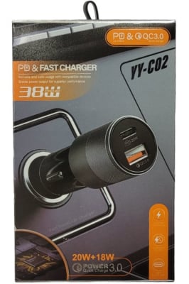 Зарядно за кола  12-24V 3.0A 2usb TYPE-C +USB 3.0