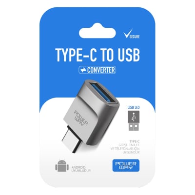 Конверторът PowerWay Type-C към USB-A Female  OTG Тип-C мъжки