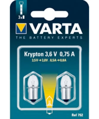 Криптонови крушки за фенер  2бр. Varta V752 3.6V 0.75A
