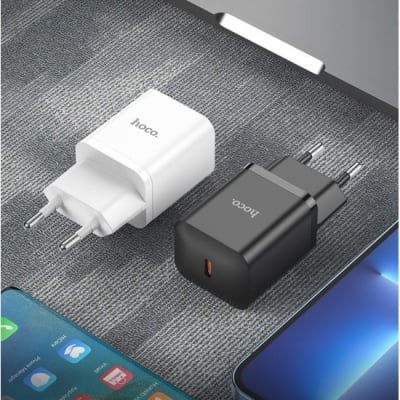 Иновативно зарядно устройство с един порт PD20W Тип-C: 20 W (PD/QC/FCP/AFC) Черен