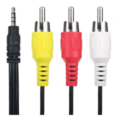 Аудио кабел чинчове, 3RCA, 1Жак 3.5мм 1.5м