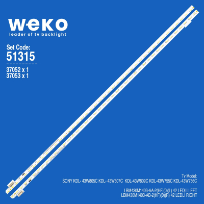 Диодни ленти комплект 2 бр/pcs Led Backlight LBM430M1403-AA/AB SET2