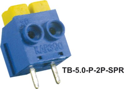Pcb клема  с 2 пина TB-5.0-P-2P-SPR
