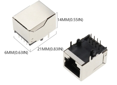 Конектор за монтаж в дънни платки  RJ45 8P8C гнездо THT pcb