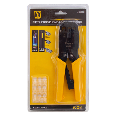 Клещи универ. CRIMPING TOOL YK-2008R RJ45 RJ12  RJ11