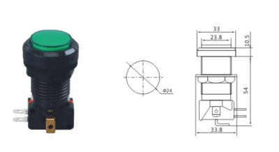 Бутон IC-180J-1 Atari Button 12V LED Head Diameter 24mm