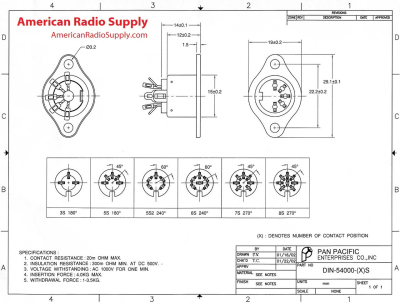 Букса 5P DIN CHASSIS PLUG 180 D