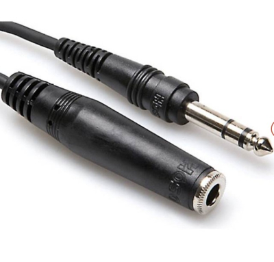 Кабел екраниран с накрайници терео жак мъжки 6.3 mm - 6.3 mm женски 5 m