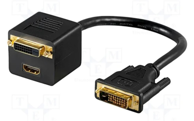 Кабел за монитор  DVI 24+1 мъжки - DVI/женски HDMI мъжки 0.1m