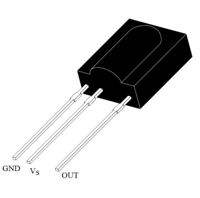 TFM5380 IR receiver 38kHz for remote control systems.Supply voltage: 2.5 V to 5.5 V.