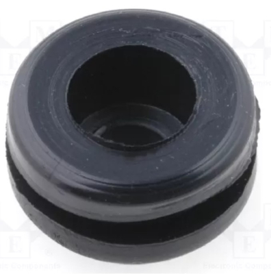 PPE-06 Grommet; with bulkhead; Ømount.hole: 9.9mm; Øhole: 6.4mm; PVC