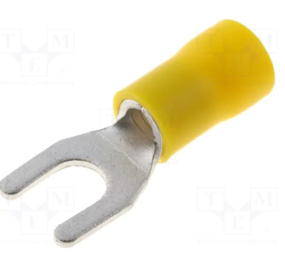 ST-092/Y Tip: fork; M5; Ø: 5.3mm; 4÷6mm2; crimped; for cable; insulated