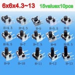Бутон 4pin 4P 6x6x6.5mm хоризонтал