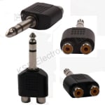 Двоен женски 2 x RCA - мъжки стерео адаптер