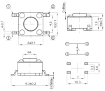 Бутон Tact Switch  6/6m TVDM04  4.3mm