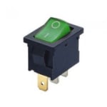 Ключ кобиличен светещ 19х13 мм, 3P ON-OFF, 16A/12VDC, ЗЕЛЕН