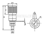 Букса банан 4мм червен Banana socket F781 IC-240B RED-BLACK