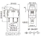 Ключ кобиличен светещ 19х13 мм, 3P ON-OFF, 16A/12VDC, ЗЕЛЕН