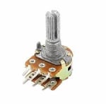 Потенциометър въртящ Ф13/М7мм 2x50 Kohm, платка