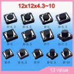 Бутон 4P 12x12 h4.3mm  пъпка 1mm