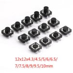 Бутон 4P 12x12 h4.3mm  пъпка 0.8mm SW M28
