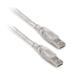 Кабел CABLE USB 2.0  мъжки-мъжки прозрачен 3m