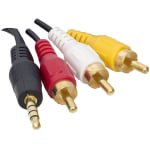 Аудио кабел чинчове, 3RCA, 1Жак 3.5мм 1.2м