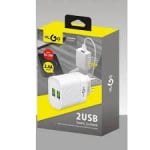 Зарядно устройство 2xUSB 220V 2.4A KC200