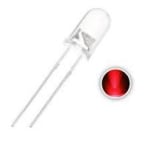 Светодиод  5mm  червен RED-CLEAR 1300MCD 30D