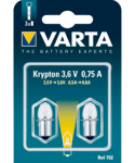 Криптонови крушки за фенер  2бр. Varta V752 3.6V 0.75A