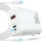 Адаптер 30W 3изх. PD(30W)+QC3.0 SuperFast  - Бял