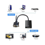 Еднопосочен VGA към HDMI преобразувател адаптер за връзка с аудио изход