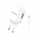 Адаптер ADAPTER FAST CHARGER 5V 3A USB-A+CABLE TYPE-C TC-9
