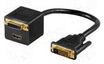 Кабел за монитор  DVI 24+1 мъжки - DVI/женски HDMI мъжки 0.1m